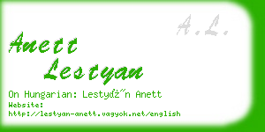 anett lestyan business card